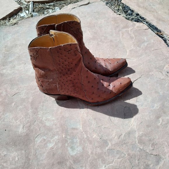 Back at the ranch Ostritch leather women's cowboy boots - Picture 3 of 3